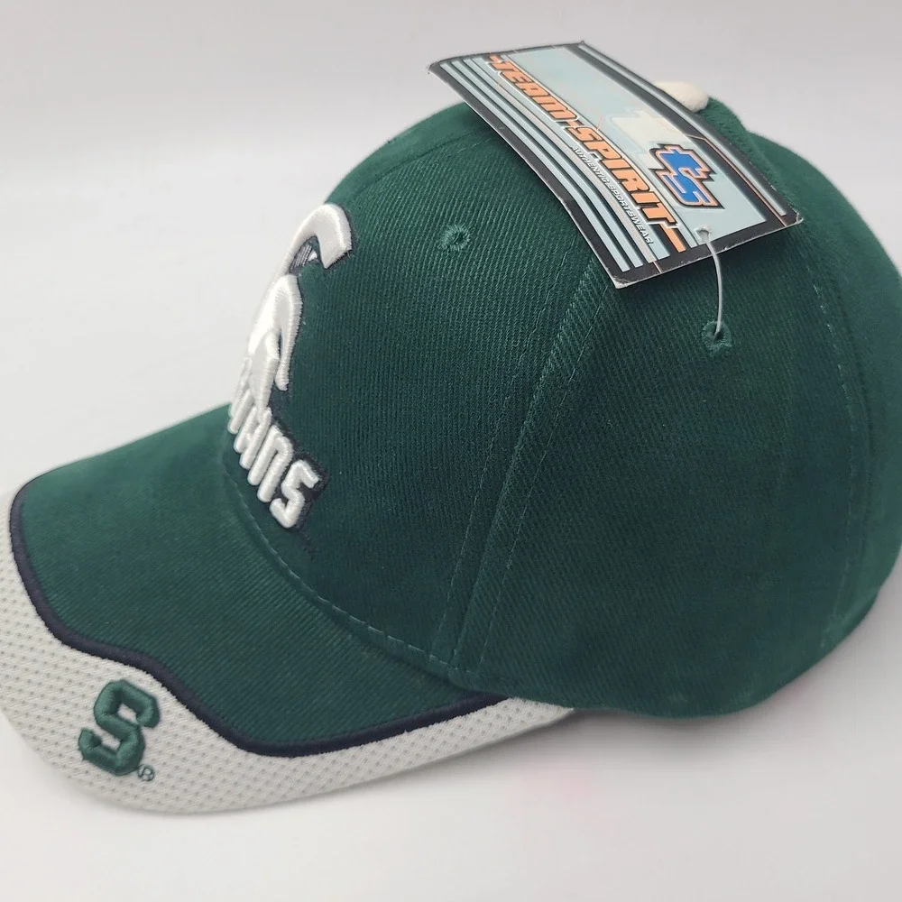 Michigan State Spartans Hat Adjustable (Fits Small) Team Spirit Green White NCAA